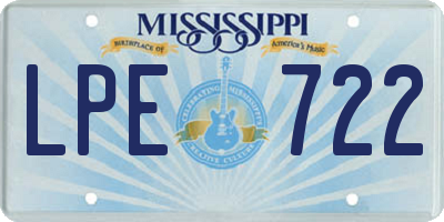 MS license plate LPE722