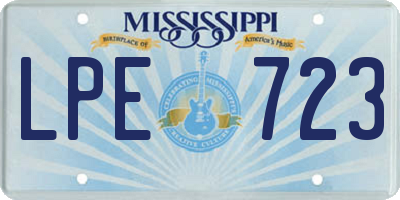 MS license plate LPE723