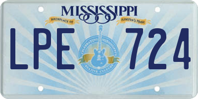 MS license plate LPE724