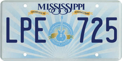 MS license plate LPE725