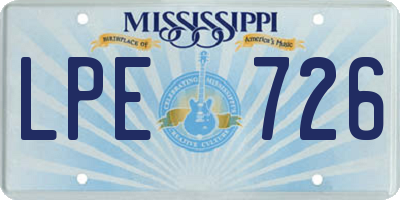 MS license plate LPE726