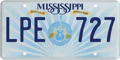 MS license plate LPE727