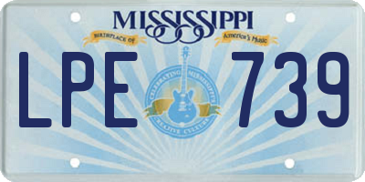 MS license plate LPE739