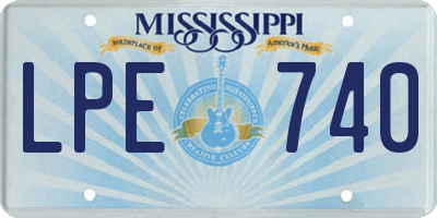 MS license plate LPE740