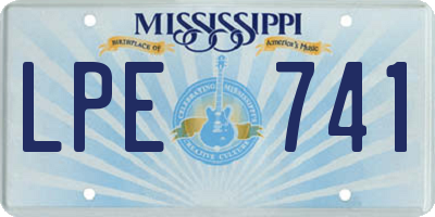 MS license plate LPE741