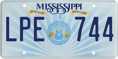 MS license plate LPE744