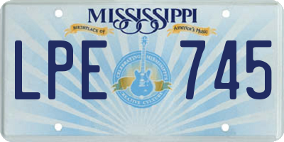 MS license plate LPE745
