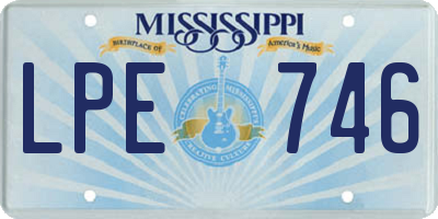 MS license plate LPE746