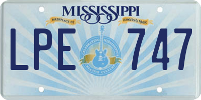 MS license plate LPE747
