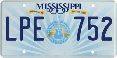 MS license plate LPE752
