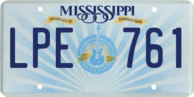 MS license plate LPE761