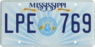 MS license plate LPE769