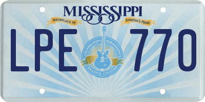 MS license plate LPE770