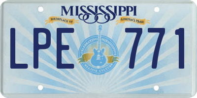 MS license plate LPE771