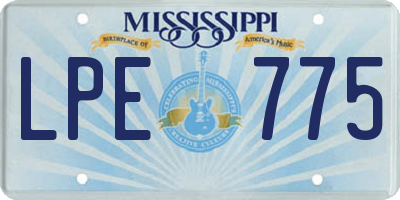 MS license plate LPE775