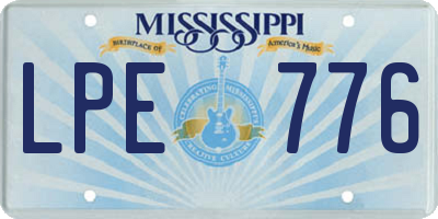 MS license plate LPE776