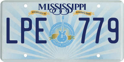 MS license plate LPE779