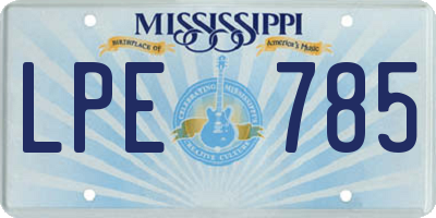 MS license plate LPE785