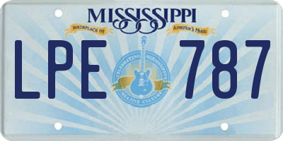 MS license plate LPE787