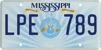 MS license plate LPE789