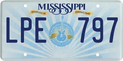 MS license plate LPE797