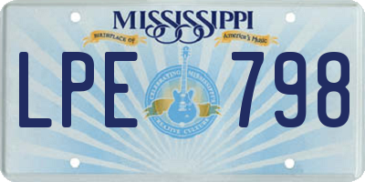 MS license plate LPE798