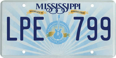 MS license plate LPE799