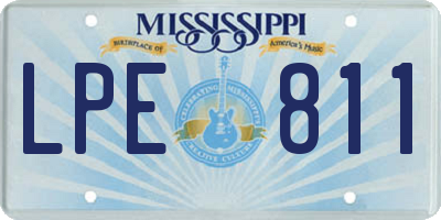 MS license plate LPE811