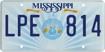 MS license plate LPE814