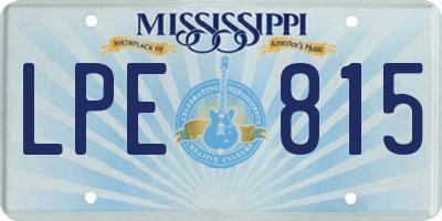 MS license plate LPE815