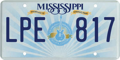 MS license plate LPE817