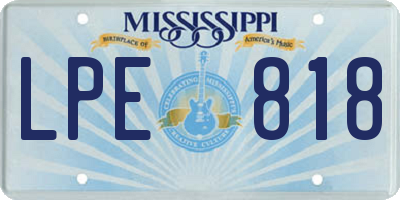 MS license plate LPE818