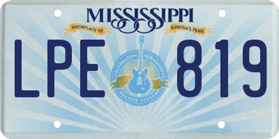 MS license plate LPE819