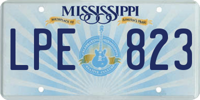 MS license plate LPE823