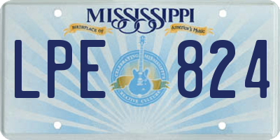 MS license plate LPE824