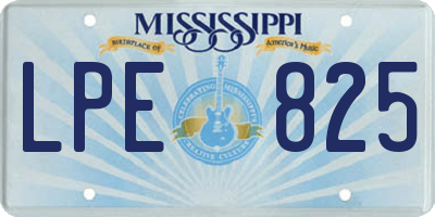 MS license plate LPE825