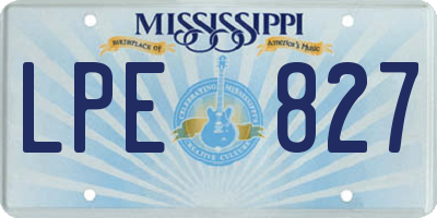 MS license plate LPE827