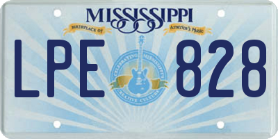 MS license plate LPE828