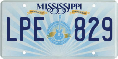 MS license plate LPE829