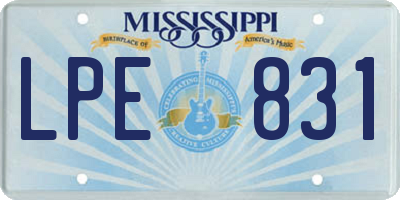 MS license plate LPE831