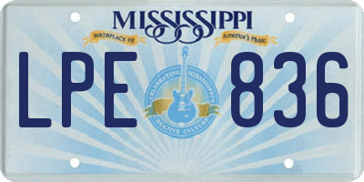 MS license plate LPE836