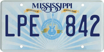 MS license plate LPE842