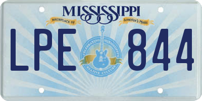 MS license plate LPE844