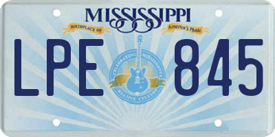 MS license plate LPE845