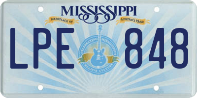 MS license plate LPE848