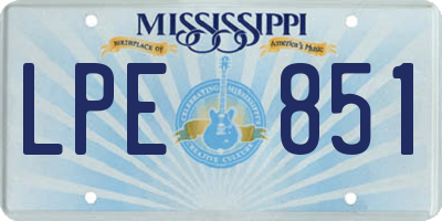 MS license plate LPE851