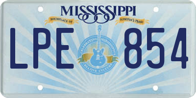 MS license plate LPE854