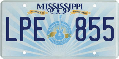 MS license plate LPE855