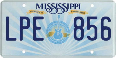 MS license plate LPE856