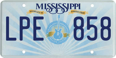 MS license plate LPE858